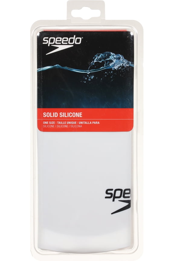 White Solid Silicone Swim Cap One Size 1 ea