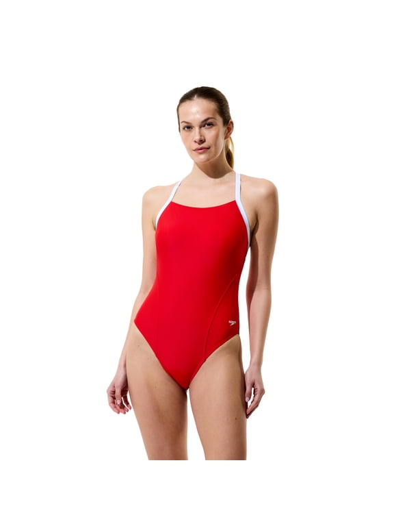 Women's Colorblock Cross Back One Piece Swimsuit, Sizes XS-XXL