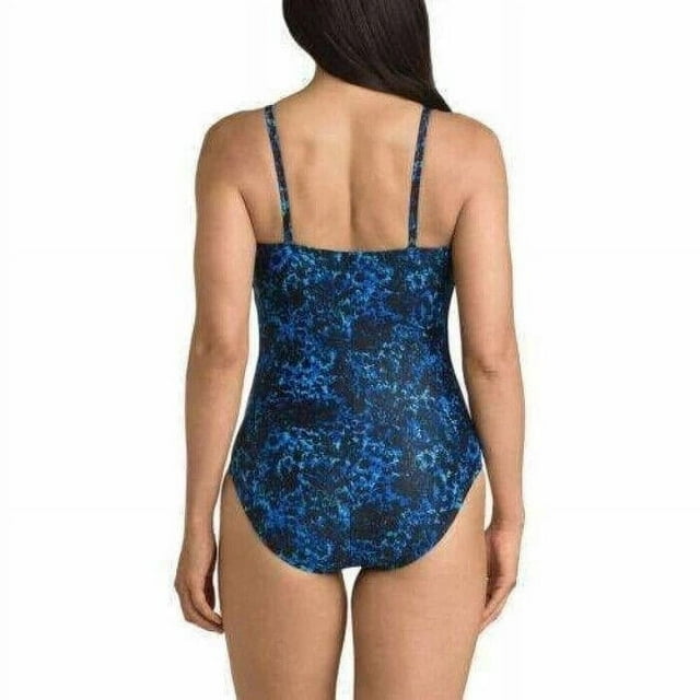 Speedo Women's One-Piece Swimsuit, BLUE TEXTURE, 6 New with box/tags