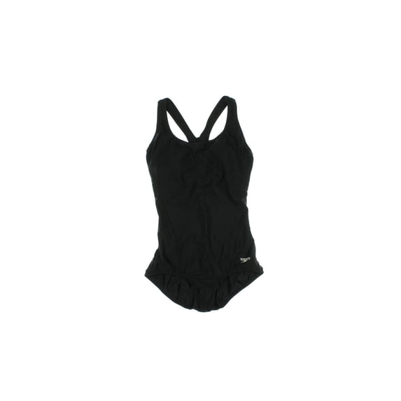 Speedo Women's Princess Seam Ultraback One Piece Full Swimsuit, Black, Size 18