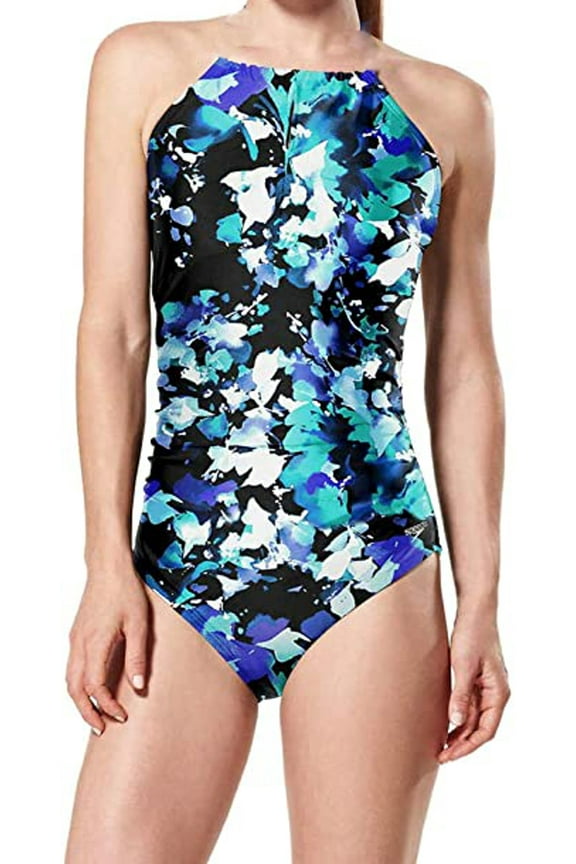 Womens Floral Print One-Piece Swimsuit Without Neck String
