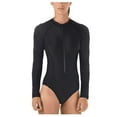 thumbnail image 1 of Speedo Womens Long Sleeve One Piece Swimsuit (Speedo Black, Small), 1 of 2