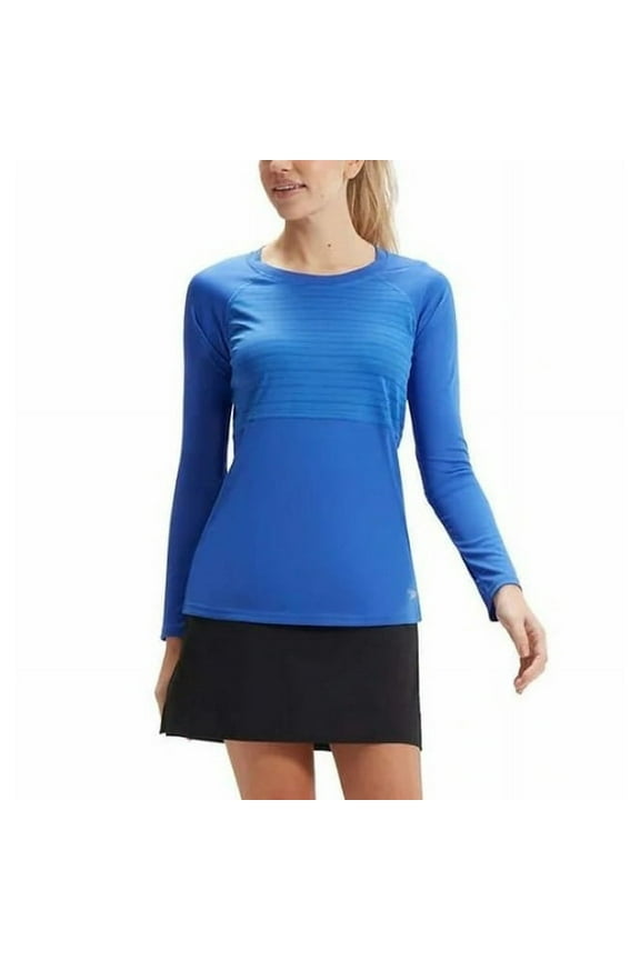 Womens Performance Swim Tee Blue Medium