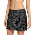 thumbnail image 1 of Speedo Women's Woven Swim Skort Black Leaf Large, 1 of 3