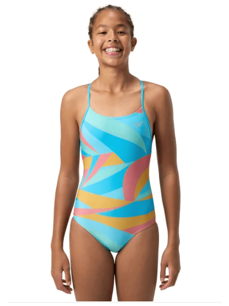 Speedo Big Girls' Youth Xtra Life Lycra Aqua Sites Flyback