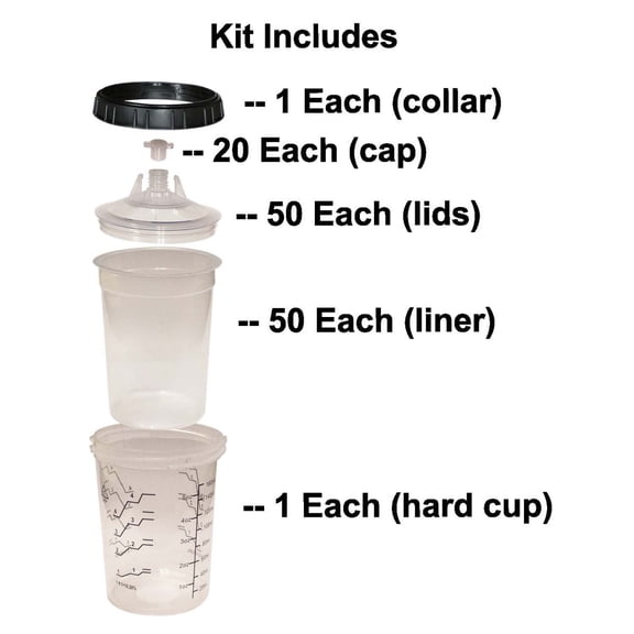 Speedokote Q-Cup 180ml Disposable Liner Cup System, 190 micron, Requires Adapter