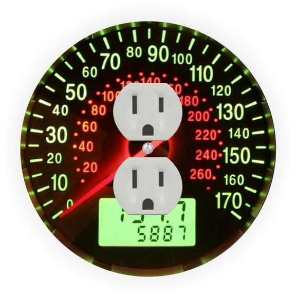 Speedometer Design - Round Light Switch Plate Cover - Outlet Cover