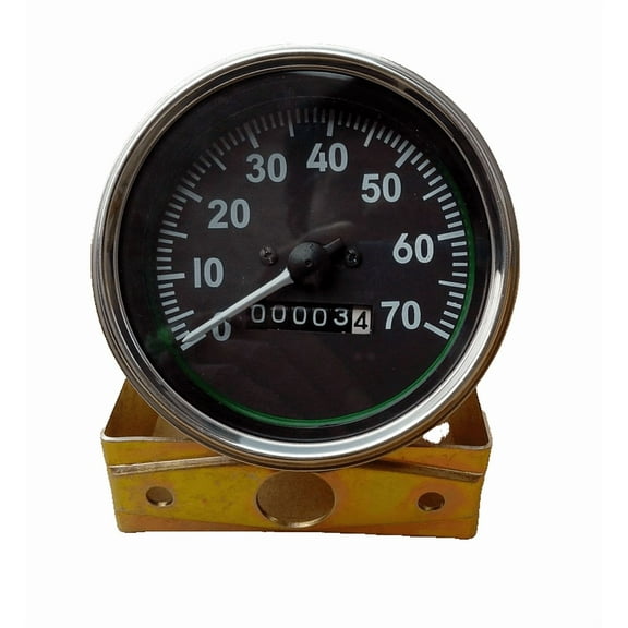 Speedometer for Willys 70 mph black chrome Bezel