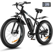 Speedrid 26" x 4" Fat Tire Electric Bike for Adult 3H Fast Charge, 500W Electric Mountain Bike with 48V 10.4Ah Removable Lithium-Ion Battery, Lockable Suspension Fork, Shimano 7 Speed UL2849