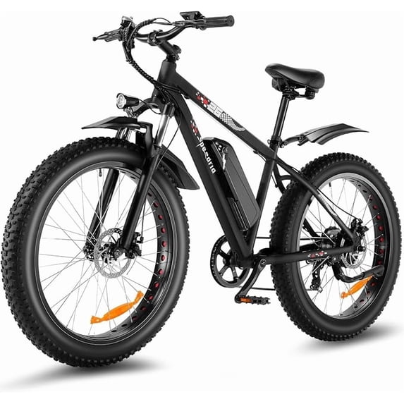Speedrid 26" x 4" Fat Tire Electric Bike for Adult 3H Fast Charge, 500W Electric Mountain Bike with 48V 10.4Ah Removable Battery, Lockable Suspension Fork, 7 Speed UL2849 Certified