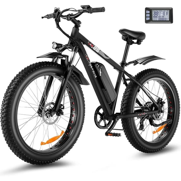 Speedrid 26" x 4" Fat Tire Electric Bike for Adult 3H Fast Charge, 500W Electric Mountain Bike with 48V 10.4Ah Removable Lithium-Ion Battery, Lockable Suspension Fork, Shimano 7 Speed UL2849