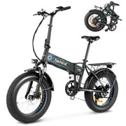 Speedrid 500W Folding Electric Bike for Adults, 20" x 4.0" Fat Tire Ebike with 48V 10.4Ah Large Removable Battery Electric Bicycle, 50 Miles Max Range, Front Suspension Fork and 7 Speed UL2849