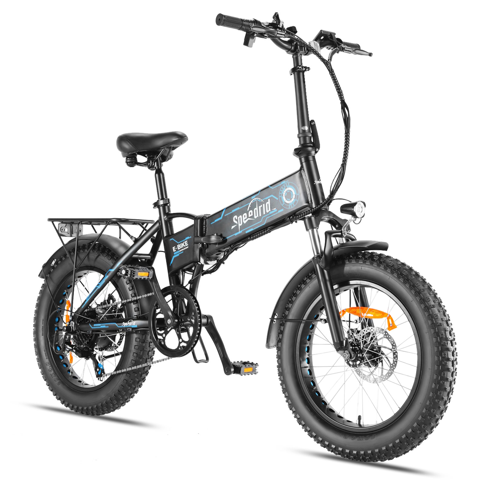 Speedrid Folding Electric Bike, 20" X 4.0" Fat Tire Electric Bike with