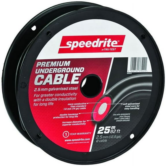Speedrite 806042 82 ft. 12.5 Gauge Premium Underground Cable - Black