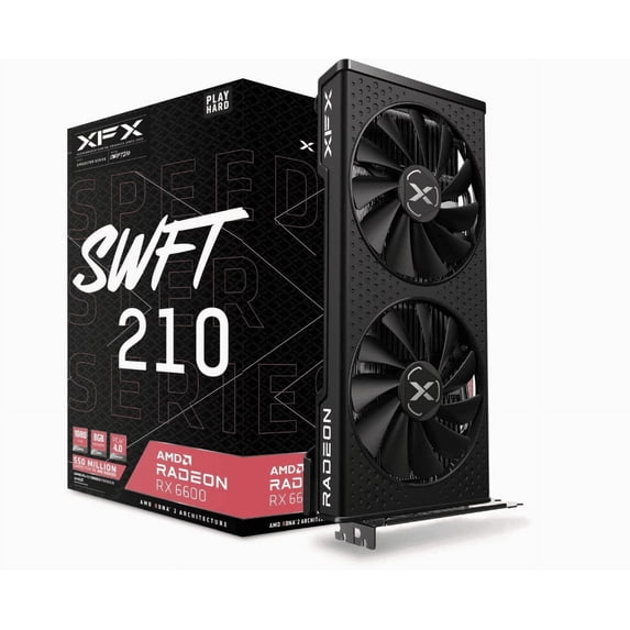 Speedster SWFT 210 Radeon RX 6600 CORE Gaming Graphics Card with 8GB GDDR6 HDMI 3xDP, AMD RDNA 2 RX-66XL8LFDQ