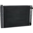 thumbnail image 1 of Speedway Motors 22 Inch Double Pass Aluminum Racing Radiator for SBC, Black Finish with Two Rows of 1 Inch Tubes, Furnace-Brazed Construction and High-Efficiency Crossflow Cooling, 1 of 11