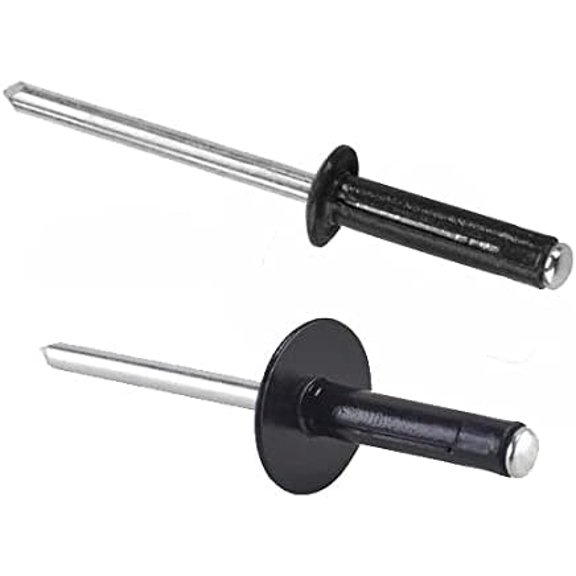 Speedway 3/16 Small & Large Head Alum Exploding Rivets, Black