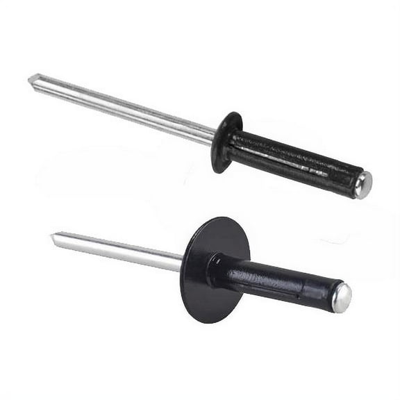 Speedway 3/16 Small & Large Head Alum Exploding Rivets, Black
