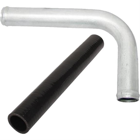 Speedway Motors Aluminum Radiator Hose Kit 1.50 Inch ID 90 Degree Bend and Straight Silicone Hoses 12 Inch Length Beaded Tubes for Custom Cooling Plumbing