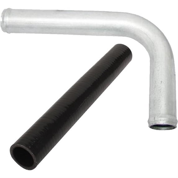 Speedway Motors Aluminum 1.75 Inch Radiator Hose Kit with 90 Degree Bend Tube and Straight Silicone Hose, Beaded Ends for Custom Cooling Plumbing, Cut to Length Design