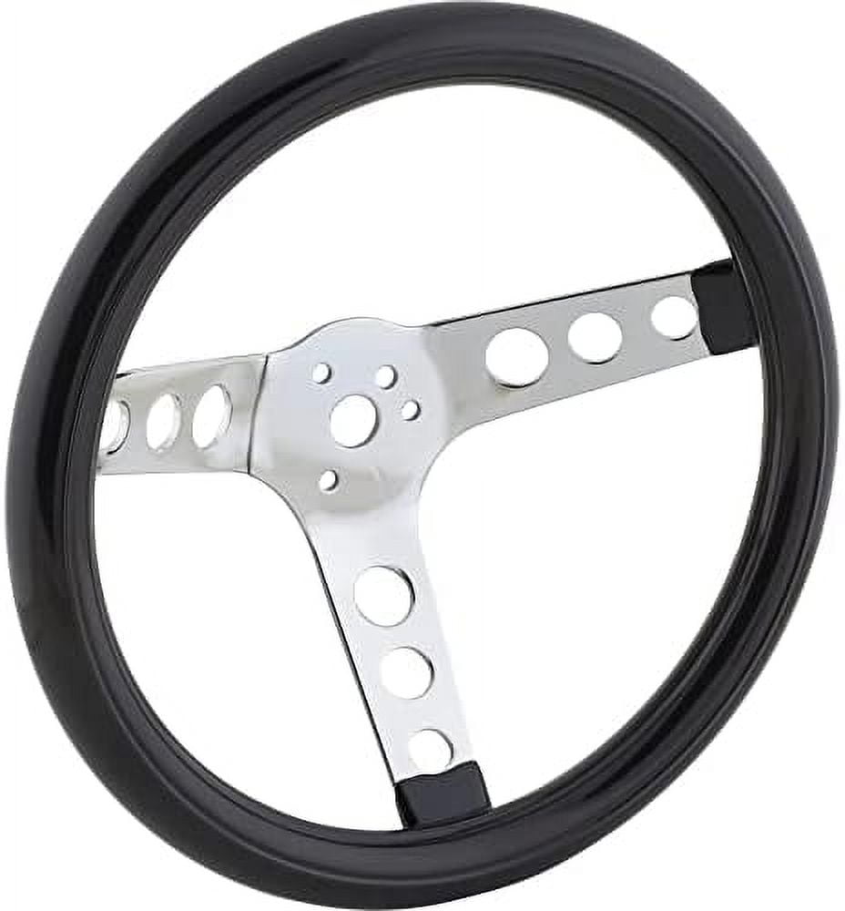 11 Inch Chrome Chain Steering Wheel With Smooth Horn Button -3 Hole - Foto 11