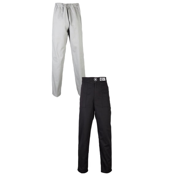 Speedway Motors Economy SFI-1 Fire Resistant Racing Suit Pants, FRC Material, Elastic Cuffs, Adjustable Waist, TPP 6 Rated, Suitable for All Racing Types, Black, Medium