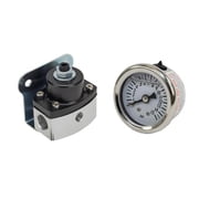 Fuel Pressure Regulator 5-12 PSI & Gauge 0-15 PSI, Includes Hardware