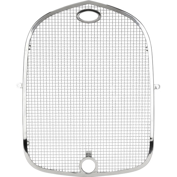 Speedway Motors 1928-29 Ford Model A Radiator Stone Guard: Fully Polished Stainless Steel, Includes Attachment Hardware, Rubber Cushions, Isolation Tabs, Compatible with Grille Shell