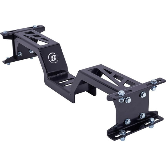 Speedway Motors 1967-72 Chevy C10 Adjustable Bolt-In Transmission Crossmember, 10-Gauge Steel, Accommodates 3” Dual System Versatile Fit, Black Powder-Coated