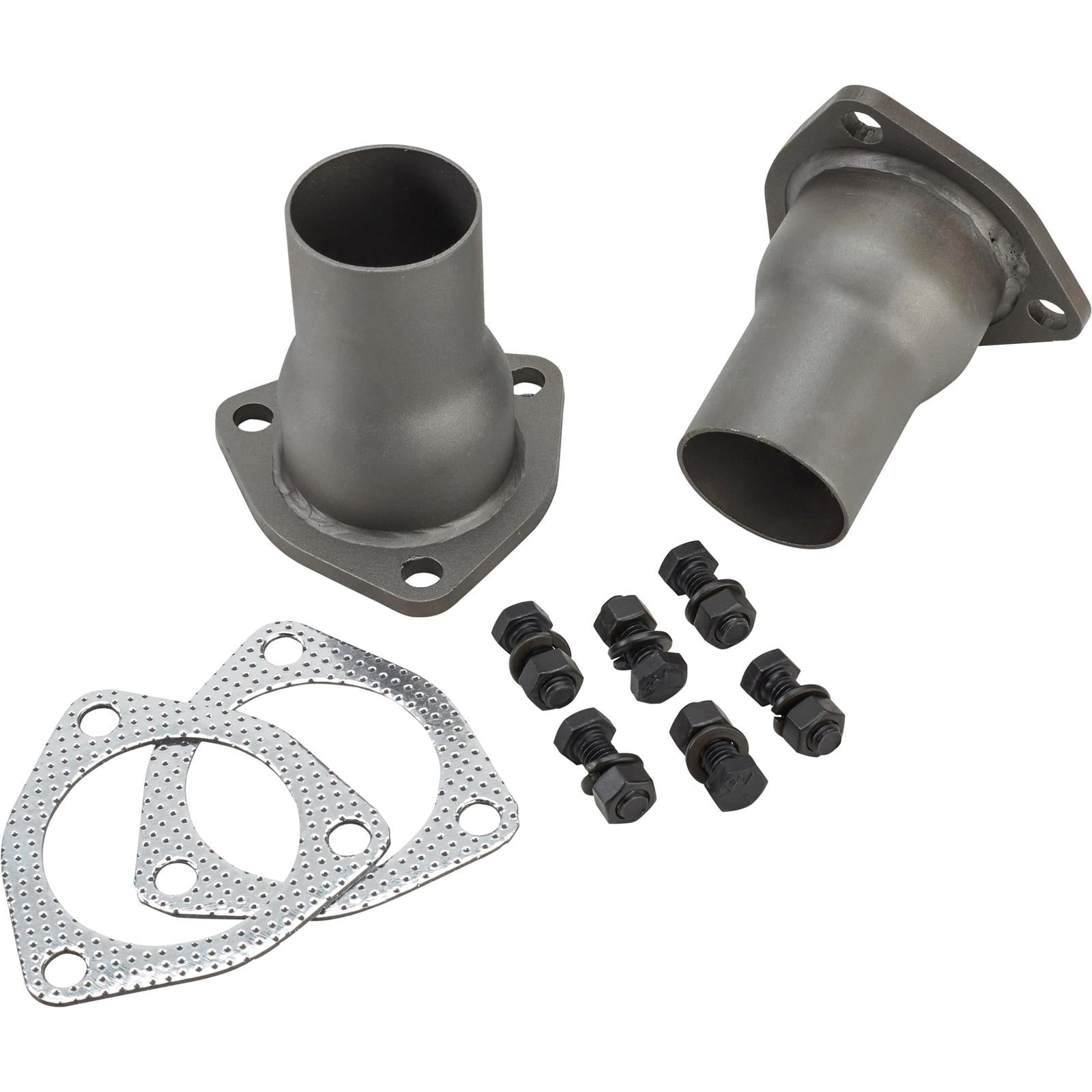 Speedway Motors 3-Bolt Header Collector Reducer Kit - 2-1/2 to 2 Inch - Universal Fit - Steel - Includes Gaskets and Hardware - 2-1/2 Inch Collector Diameter