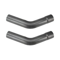 Speedway Motors 3 Inch 45 Degree Exhaust Bend Pair - Universal Fit - Premium Steel Construction - Natural Finish - Mandrel Bent Tubular Elbows - 4" Radius - 5" A, 6" B
