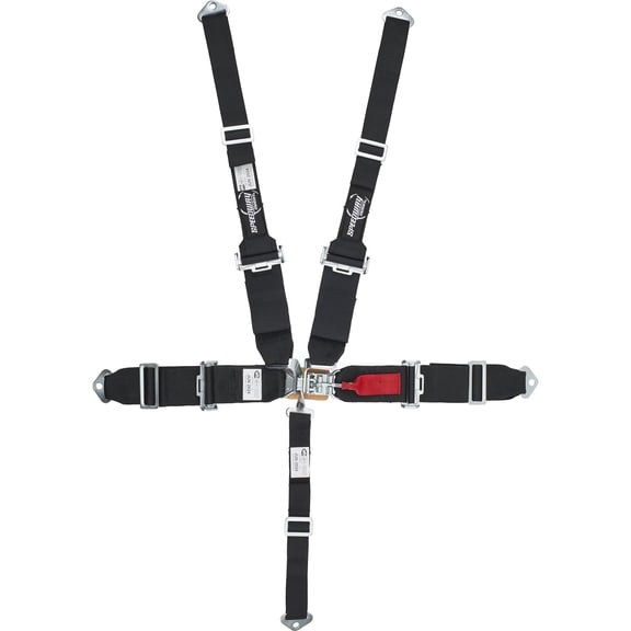 Speedway Motors 5 Point Seat Belt Harness, Latch, Hans, Black
