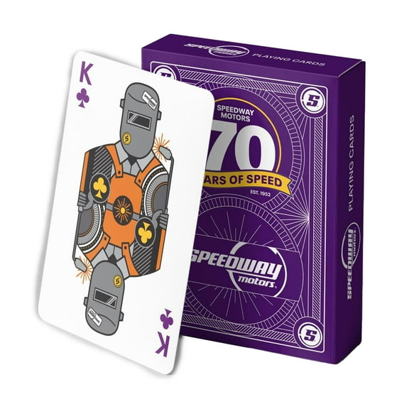 Speedway Motors 70th Anniversary Limited Edition Playing Cards - Casino Quality, Custom Graphics, Protective Coating, 57-Card Deck with Exclusive Suits, Face Cards & Bonus Cards