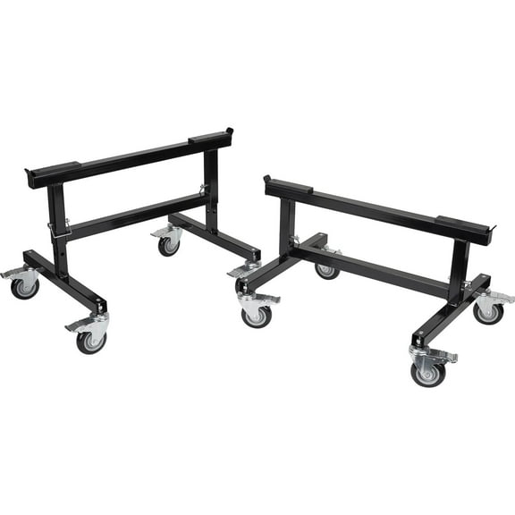 Speedway Motors Adjustable Sprint/Midget Car Chassis Stands: Portable, Sturdy, Locking Rubber Casters, Non-Slip Rubber Mounts, Adjustable Height (16-20 Inches), Sold in Pairs