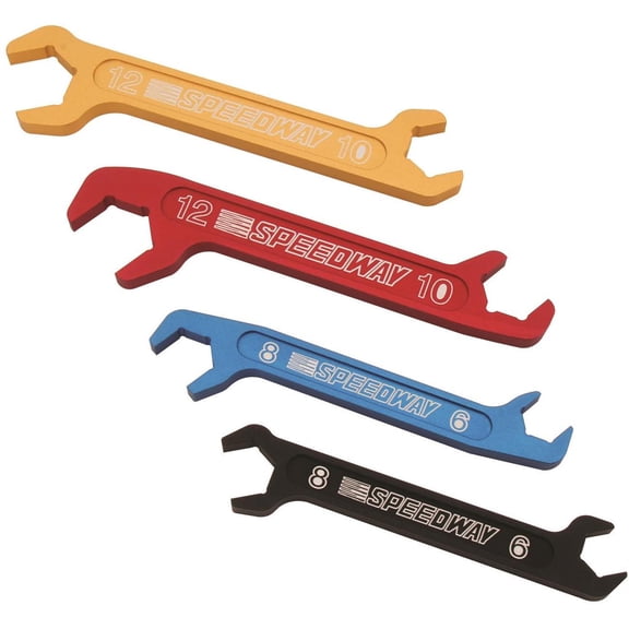 Speedway Motors Aluminum AN Fitting Wrench Set - Versatile & Efficient - Protects Your Fittings - Comprehensive Size Range - Convenient & Ergonomic - AN6, AN8, AN10, AN12