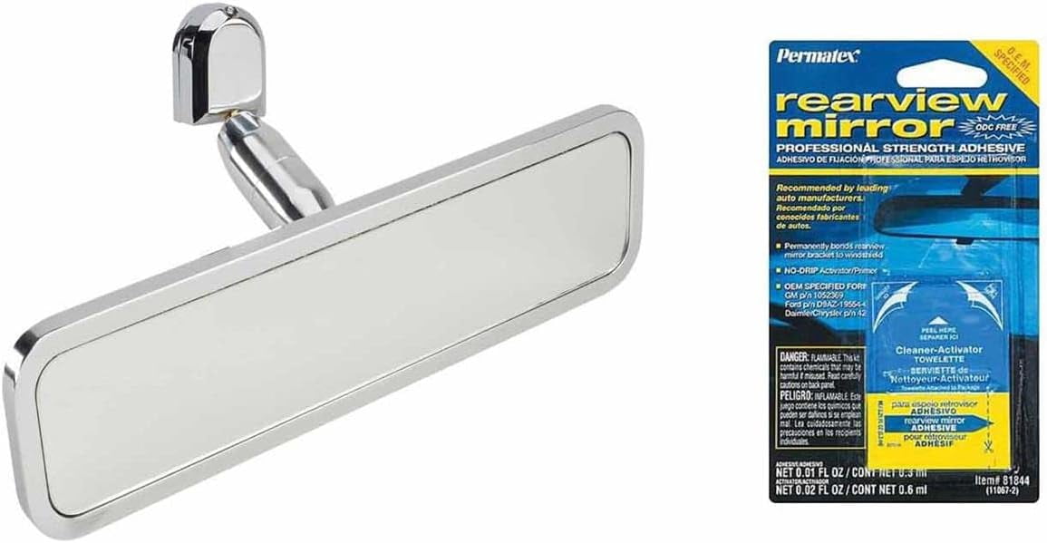 Speedway Motors Ball Milled Billet Aluminum Interior Rear View Mirror & Glue - Foto 14