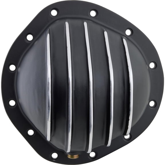 Speedway Motors Black Aluminum Rear Differential Cover Compatible with Chevy/GMC 12-Bolt 8.75 Inch Rear Ends, Includes Mounting Bolts and Drain Plug, fits select 62-82 Jimmy