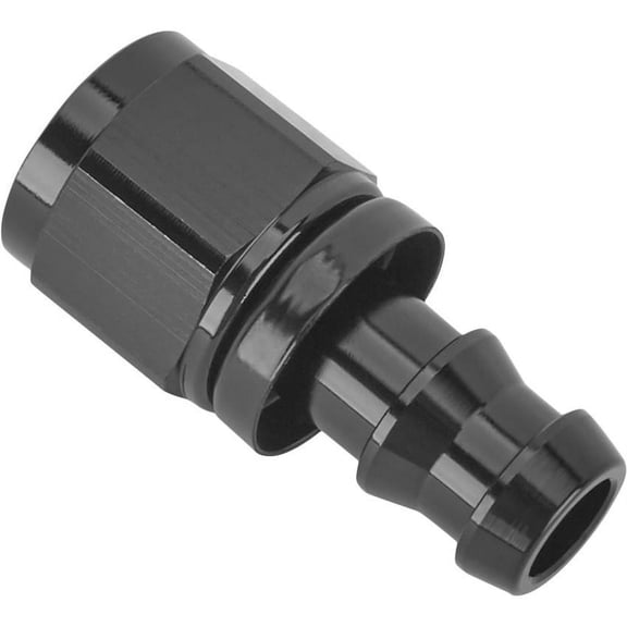 Speedway Motors Black Socketless Straight Push-On Hose End Fitting, -8 AN Fitting, 37-Degree Flared Ends, Add a Touch of Style to Your Engine Compartment