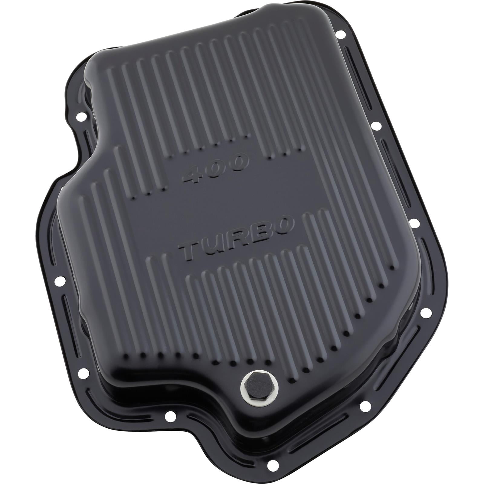 Plug Logo Simple Speedway Motors Black Steel Transmission Pan Compatible with GM TH-400 ...