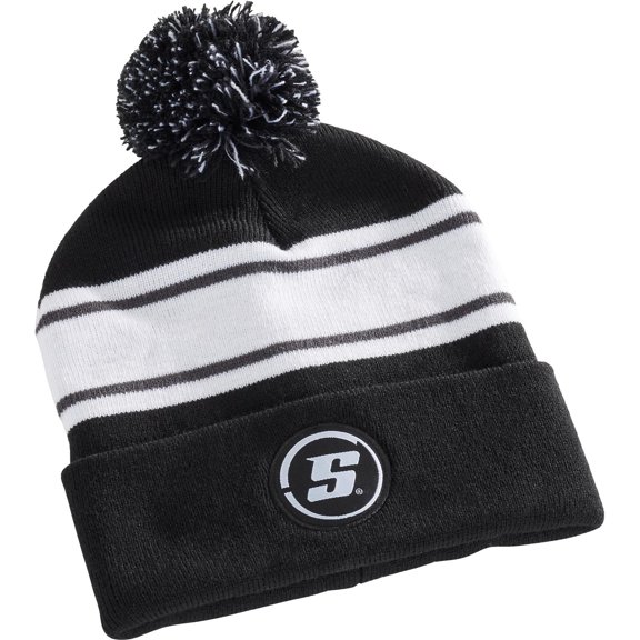 Speedway Motors Black and White Poof Beanie