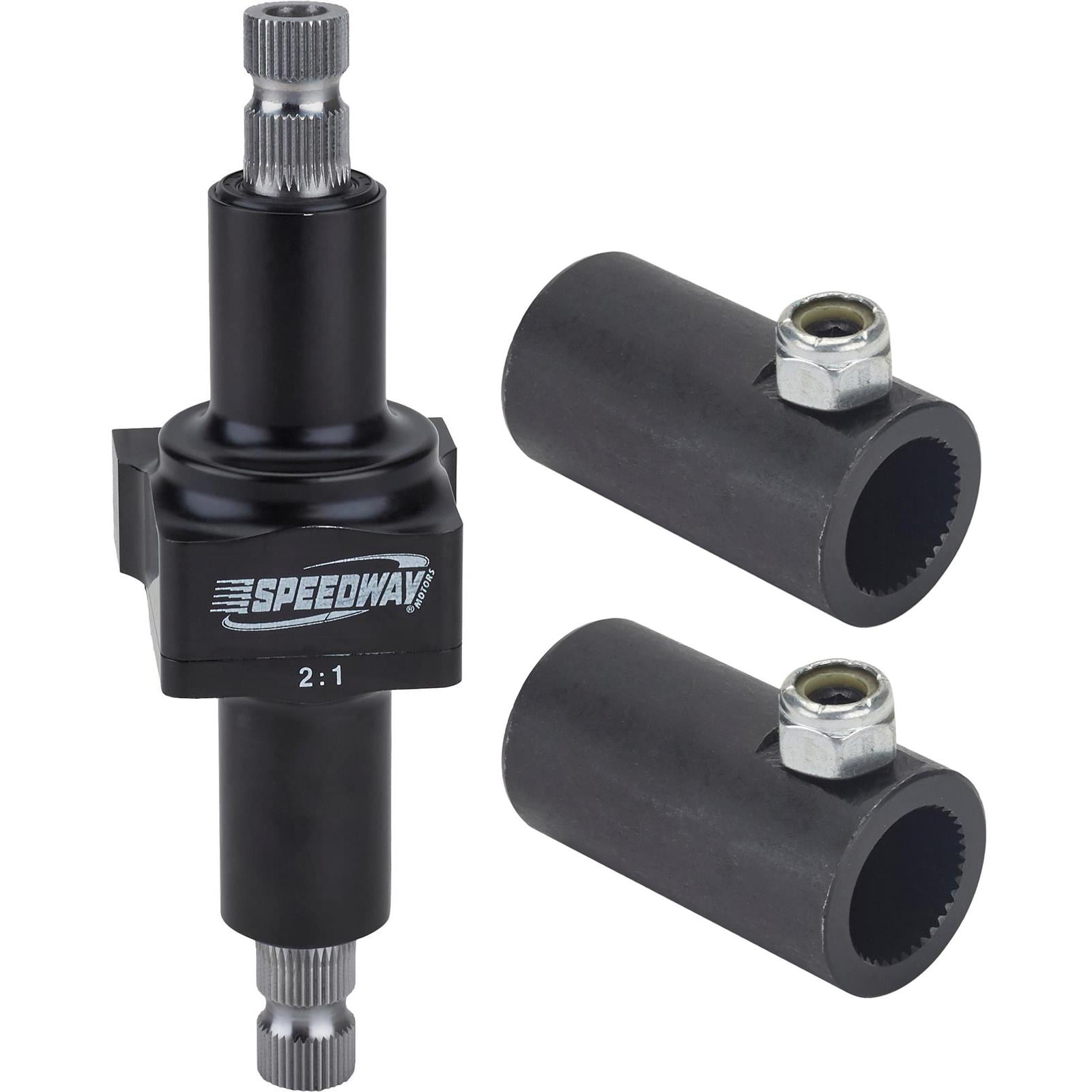 Speedway Motors Blue Small Body 2:1 Steering Quickener and Couplers Kit - Gain Precise Steering Ability - Lightweight Design - 34-36 Spline - 1.8 lbs