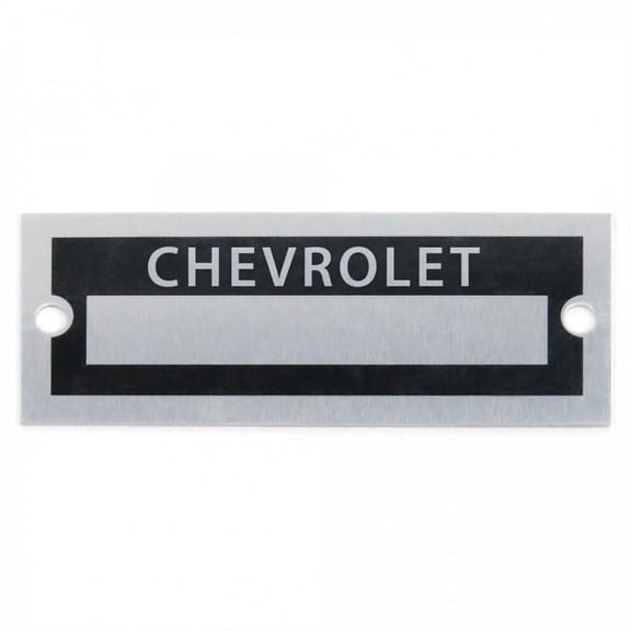 Speedway Motors Chevrolet Blank Data Vin Plate, 1 X 2.5 Inch