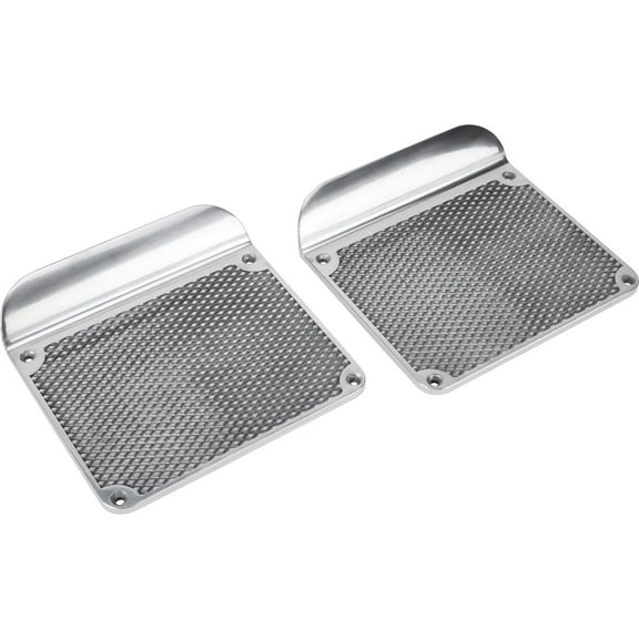 Speedway Motors Diamond Style Step Plates: Polished Aluminum Step Side Covers, 8" x 8 1/2" Size, Perfect for Classic Car or Pickup Running Boards, Replicates Original Design, Sold as Pair