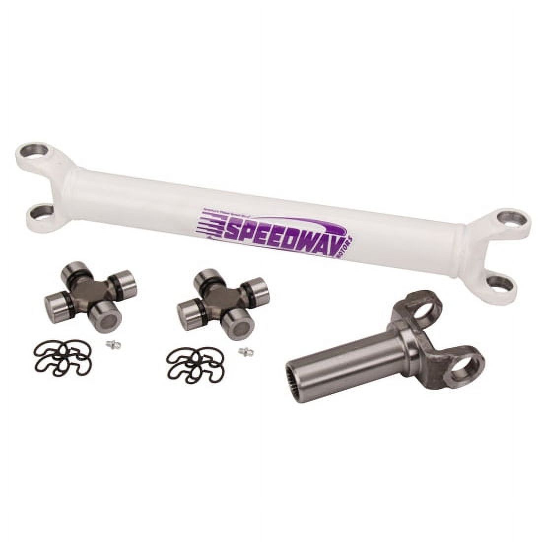 Speedway Motors Direct Fit Tribute-T Driveshaft Kit, Compatible with Ford 9  Inch and TH350 Transmission, Includes U-Joint and Clips, Driveshaft and