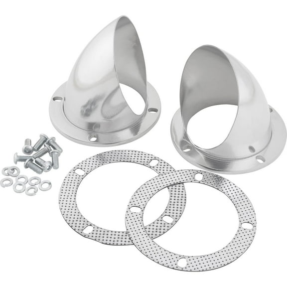 Speedway Motors Exhaust Headers, Exhaust Turn Downs, AHC Ceramic Coated Headers, 4.00 Lake Style, Pair