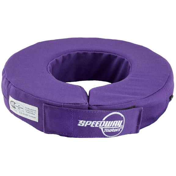 Speedway Motors Fire Retardant Cotton Neck Brace, SFI 3.3/1 Certified, Universal Hook and Loop Closure, 2.25-Inch Thick Foam Inner Pad, Reduces Neck Fatigue, Ideal for Long Races, Purple
