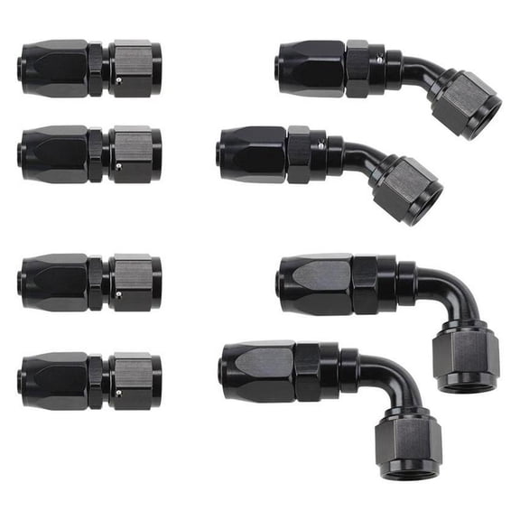 Speedway Motors Full Flow Swivel Fitting Kit, -6AN, Black