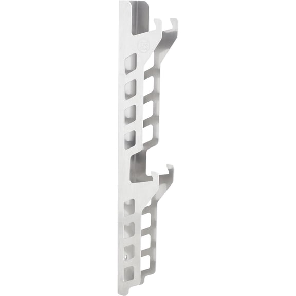 Speedway Motors Heavy-Duty Jack Stand Wall Mount Rack - Holds 2-12 Ton, Aluminum/Steel, Vertical Storage for Shop/Garage, Laser Cut, Press Bent, Light, Strong, Easy Install, 26.5 x 2.8 Inches