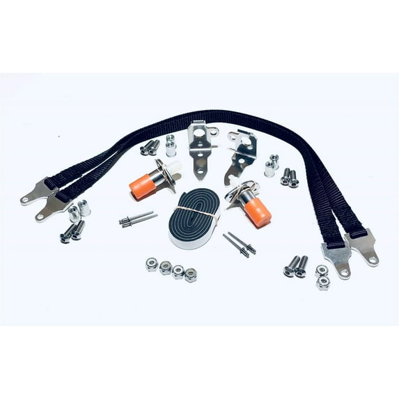 Speedway Motors Hidden Latch Tether Kit with 16 Inch Nylon Straps, Stainless Steel Buckles & Brackets, Fits Ford/Chevy/Dodge, Includes Hardware & Instructions, Secure Tailgate with Invisible Mounting