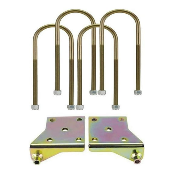 Speedway Motors Leaf Spring Shock Mount Plates for 2.5-inch Spring: Zinc-Finished Steel, 3" Axle Tubes, Left & Right Side, 10" U-Bolts, 1/2"-20 Thread with Nylock Nuts